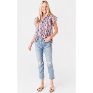 AGOLDE Riley High Rise Straight Crop Jean Vintage Distressed Organic Cotton 30